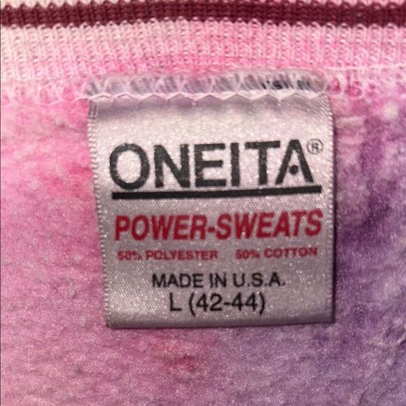 Pink and Purple Tie-Dye Sweatshirt with Ribbed Crew Neck - Picture 7 of 7